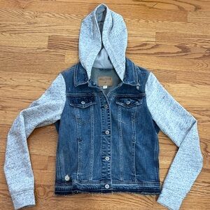 Hollister Denim Jacket with Heather Gray Hood